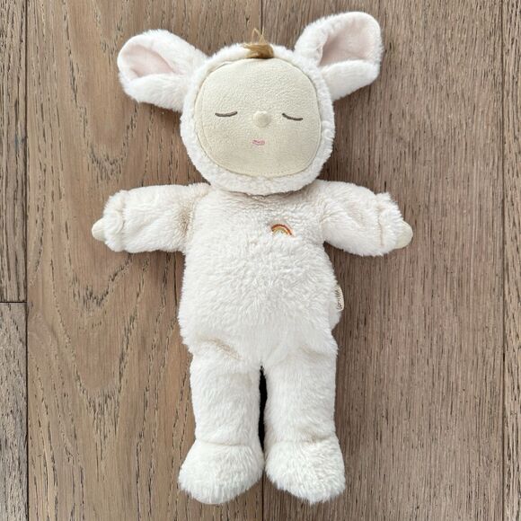 Olli Ella Cozy Dinkum Baby Doll Bunny Moppet Rabbit Easter Plush Stuffed Cream - Picture 1 of 12